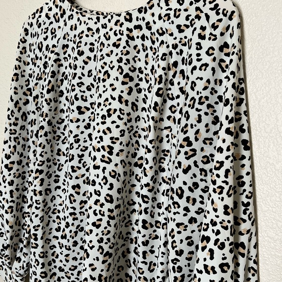 Nine West | Leopard Print Drama Blouse - Picture 2 of 6